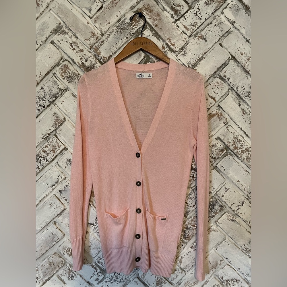 Hollister pink button down cardigan size small